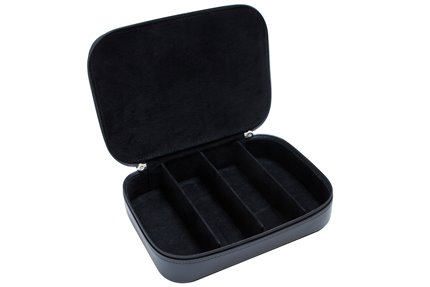 Leather 4-slot optical box black

