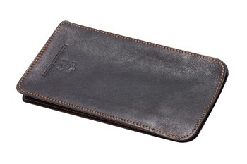 Leather Beef softcase M blac with different thread